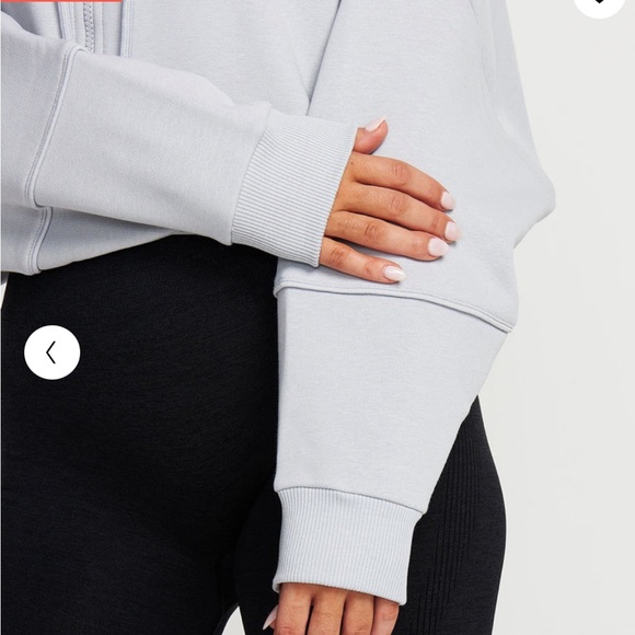 NWT Oner Active CLASSIC CROP ZIP HOODIE Grey S - Picture 5 of 9